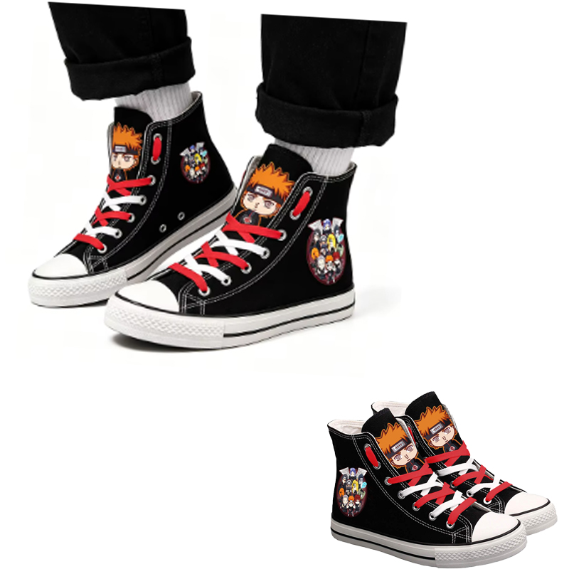 Men Accessories Ideas - Naruto Uzumaki High-Top Canvas Shoes Men