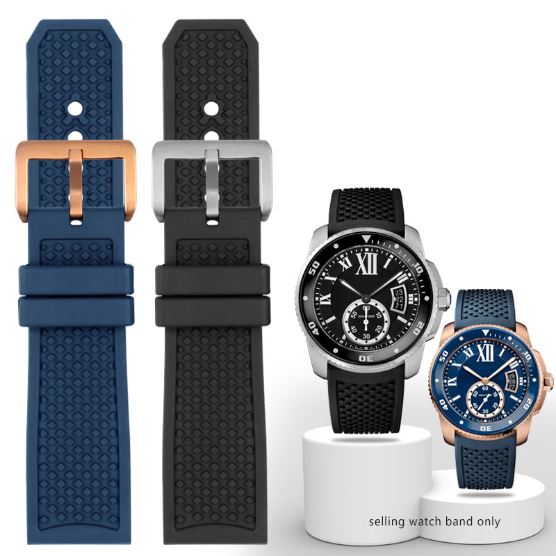 Men'S Accessories Cartier - 23mm 24mm Fluororubber Watchband Pin Buckle