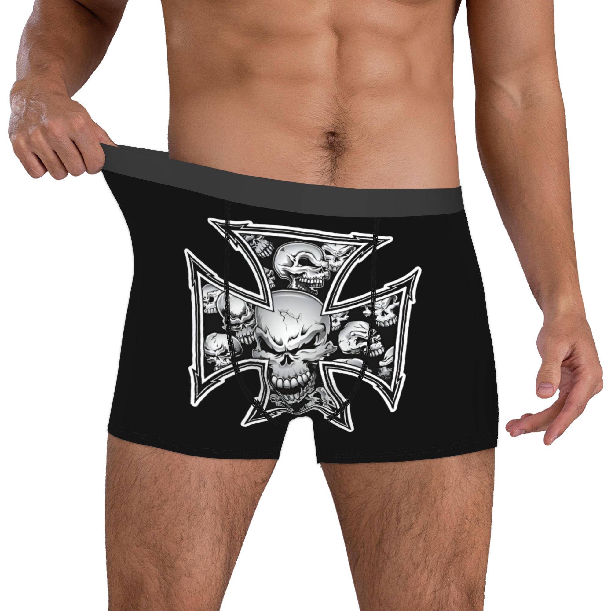 Men Accessories Logo - Custom West Coast Skull Logo Underwear