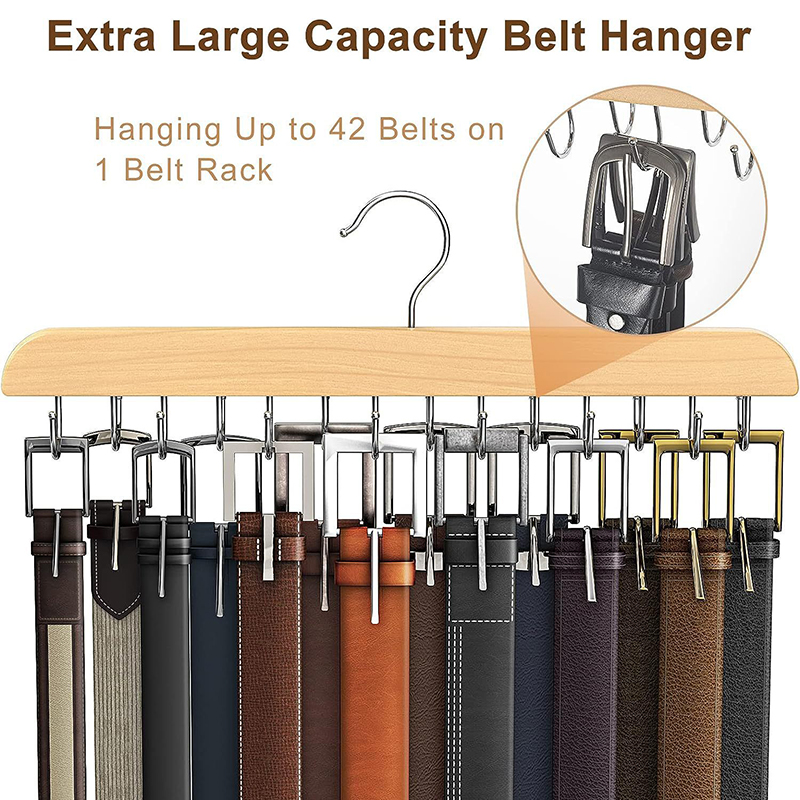 Men'S Accessories Wardrobe - Wooden Belt Rack Women Storage Hangers