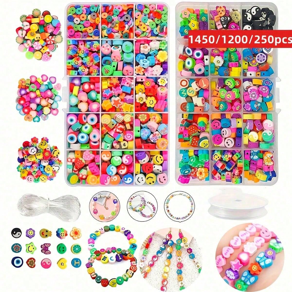 Bead Bracelet Men - 1450/1200/250pcs Polymer Clay Beads Set, Box,