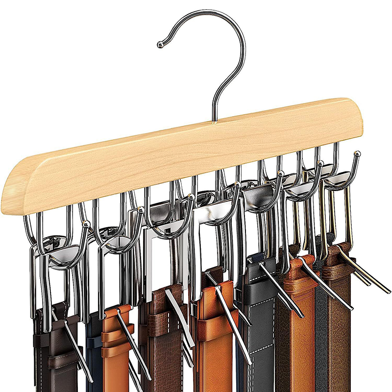 Men'S Accessories Wardrobe - Wooden Belt Rack Women Storage Hangers