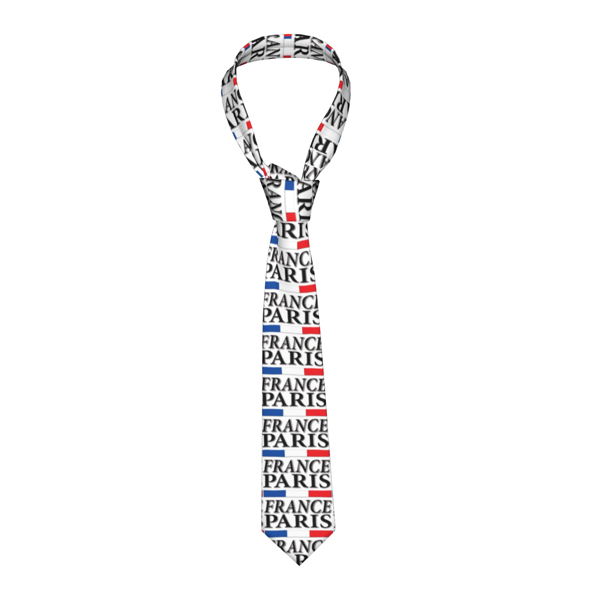 Men'S Accessories Paris - Paris France with French Flag Tie