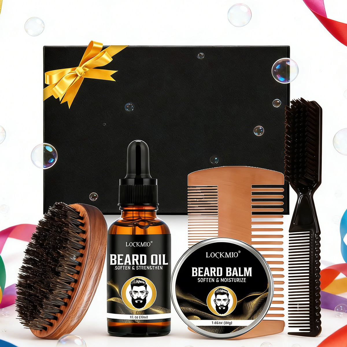 Men Accessories Combo - LOCKMIO Beard Care Styling Product for