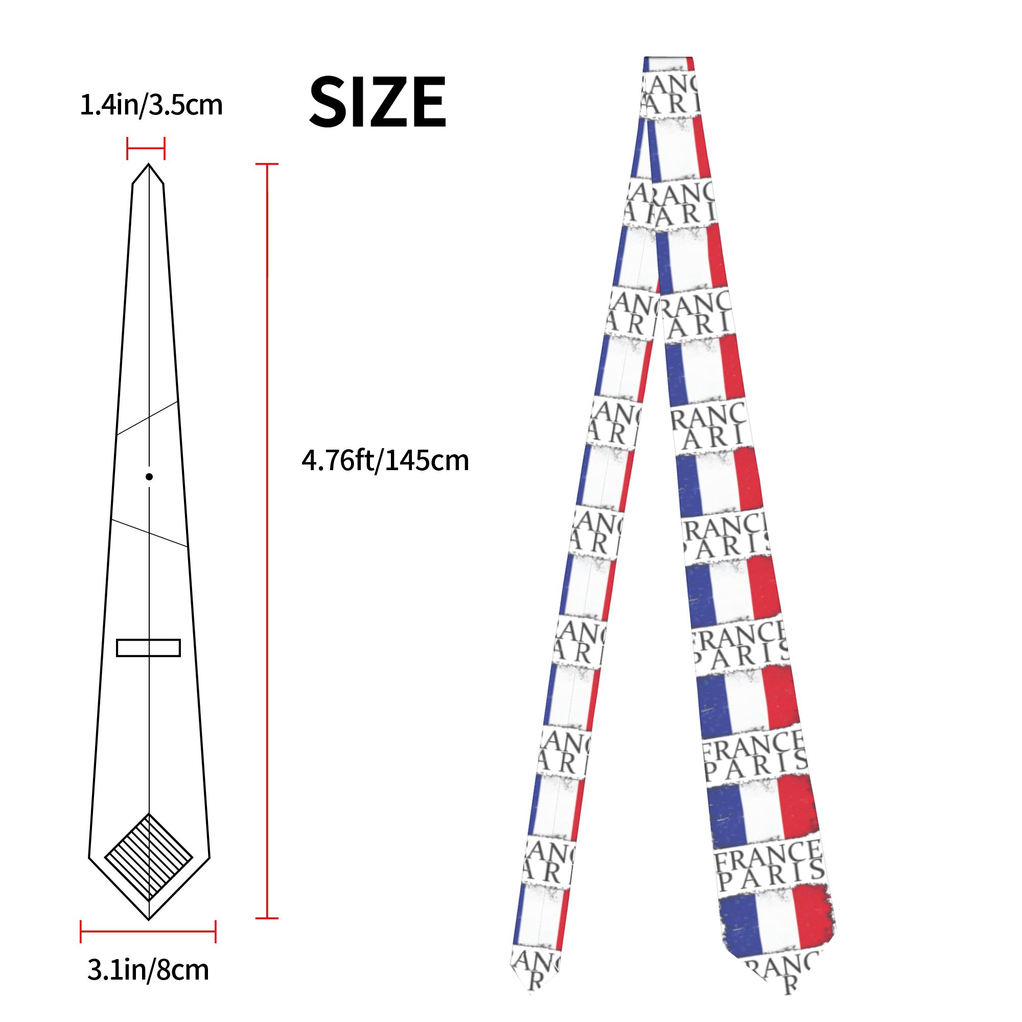 Men's Tie France Flag Capital  - đánh giá và giá Men'S Accessories Paris