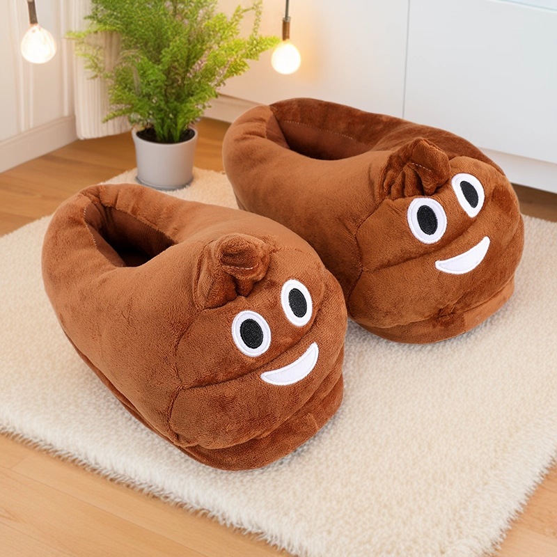 Funny Poop Emoji Plush Slipper - đánh giá và giá Men'S Accessories Rack