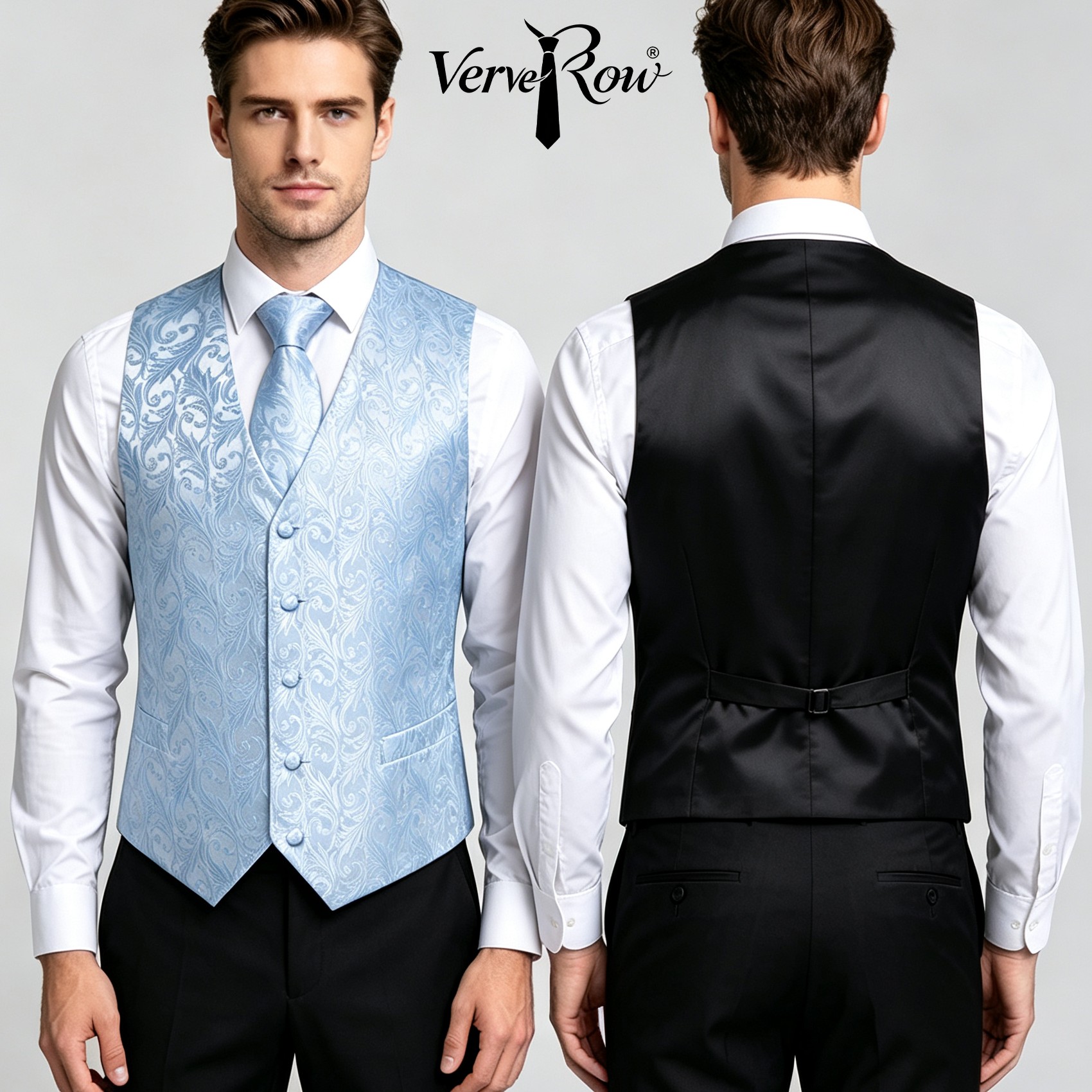 Light Blue Jacquard Vest Tie P - đánh giá và giá Men'S Accessories Office