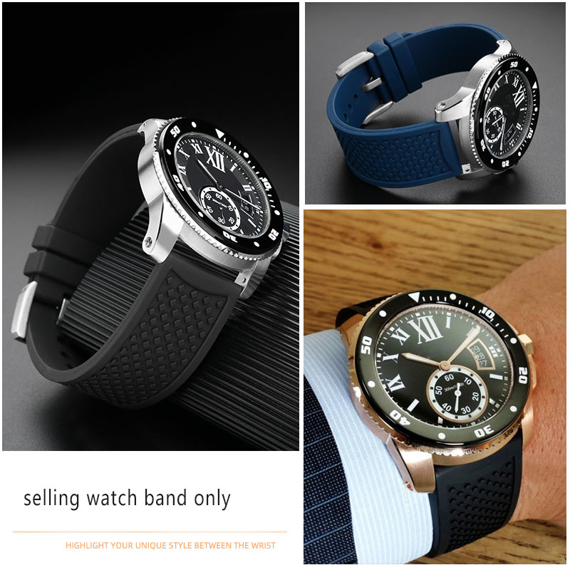 23mm 24mm Fluororubber Watchba - đánh giá và giá Men'S Accessories Cartier