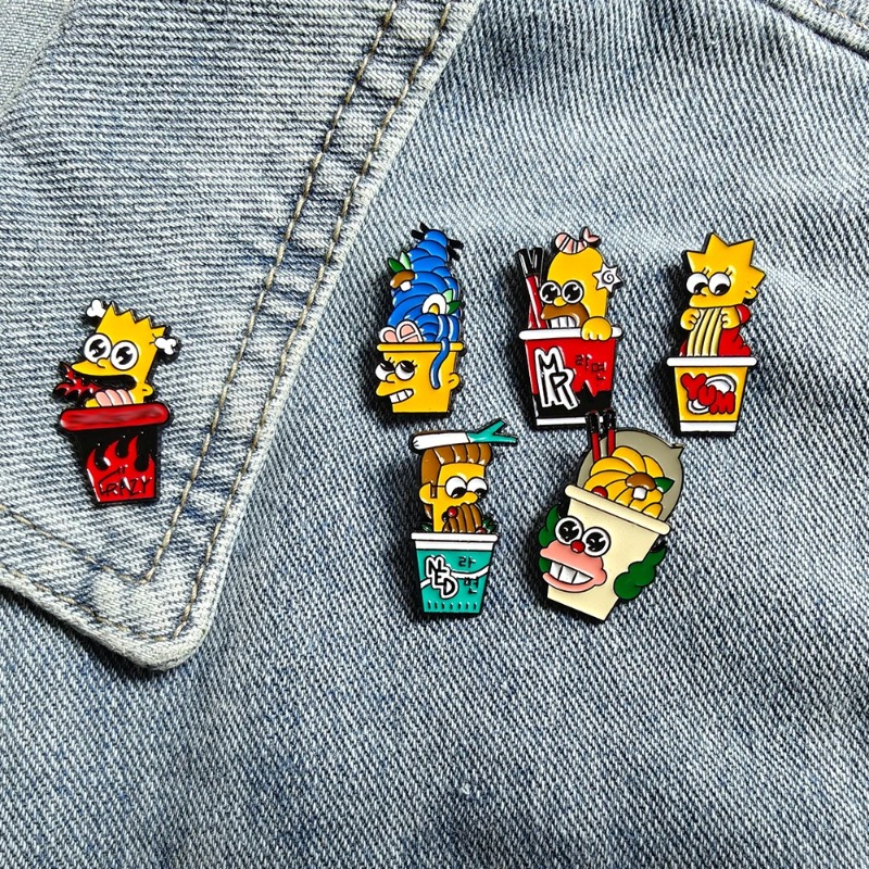 6pcs Set The Simpsons Cute fun - đánh giá và giá Lapel Pin Enamel