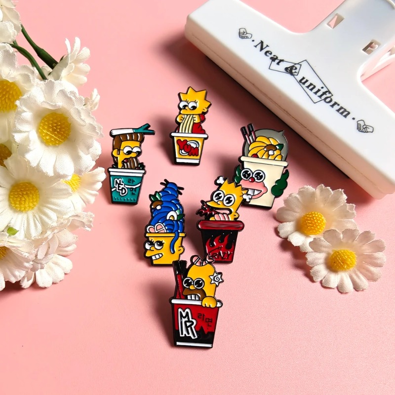 6pcs Set The Simpsons Cute fun - đánh giá và giá Lapel Pin Enamel