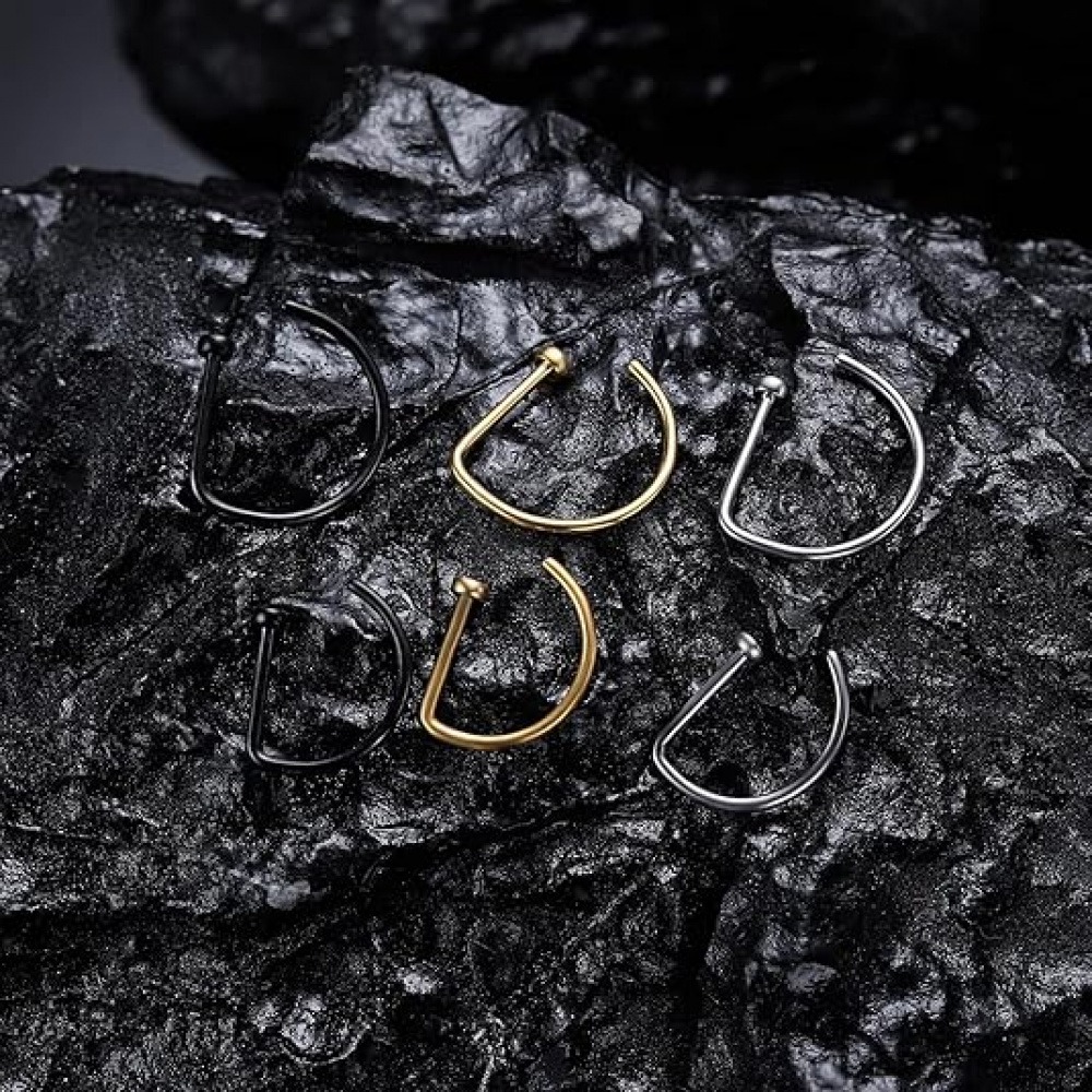 4 Pack Non Piercing D-Shaped N - đánh giá và giá Men Accessories Combo