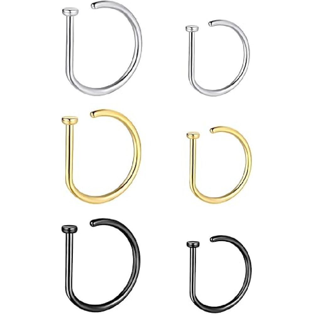 4 Pack Non Piercing D-Shaped N - đánh giá và giá Men Accessories Combo