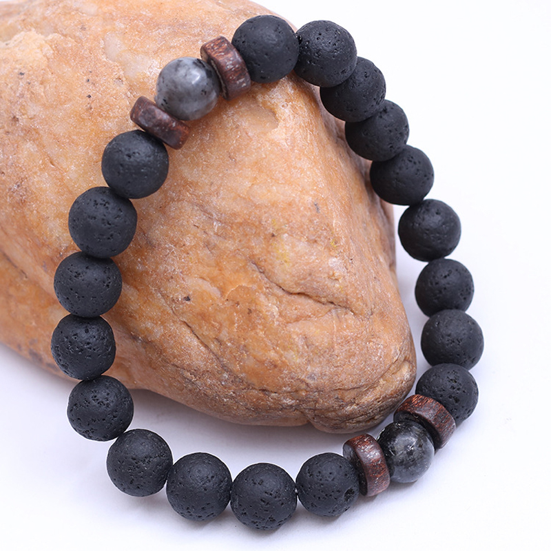 Handmade Elastic 8mm Volcanic  - đánh giá và giá Bead Bracelet Men