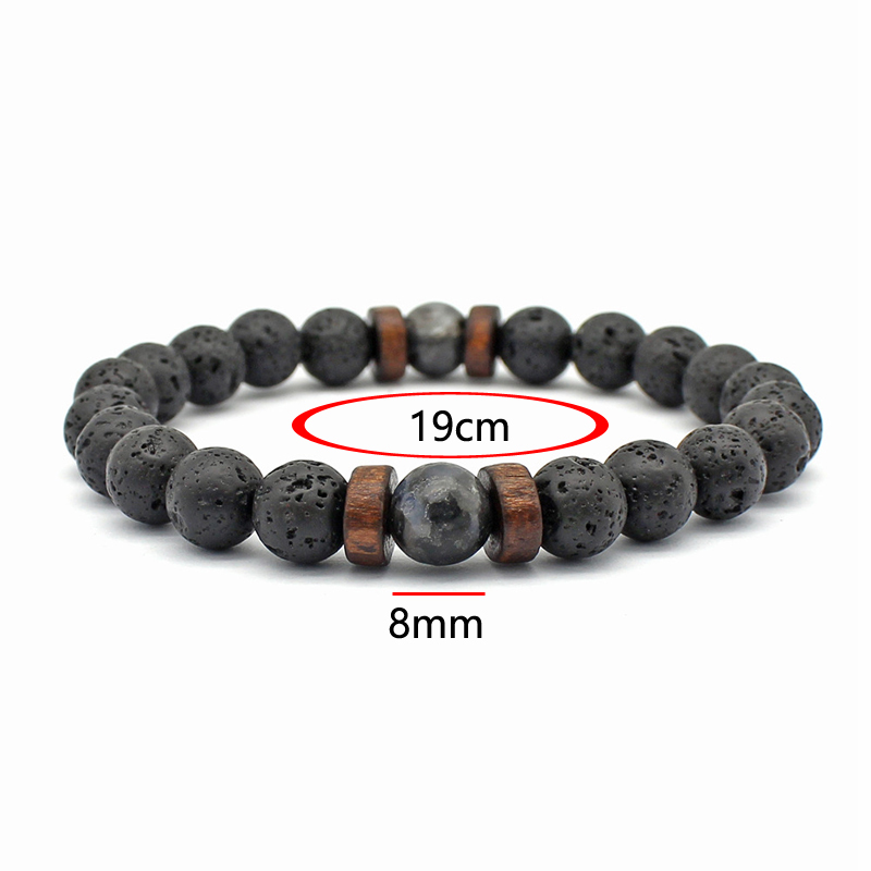 Handmade Elastic 8mm Volcanic  - đánh giá và giá Bead Bracelet Men