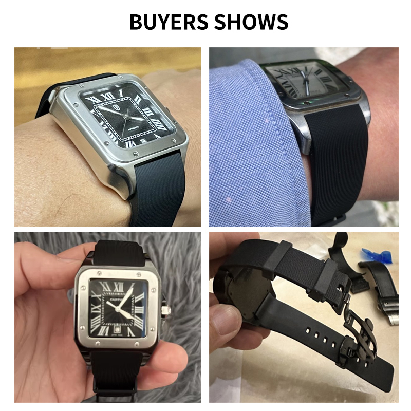 Black Blue Silicone Watch Stra - đánh giá và giá Men'S Accessories Cartier