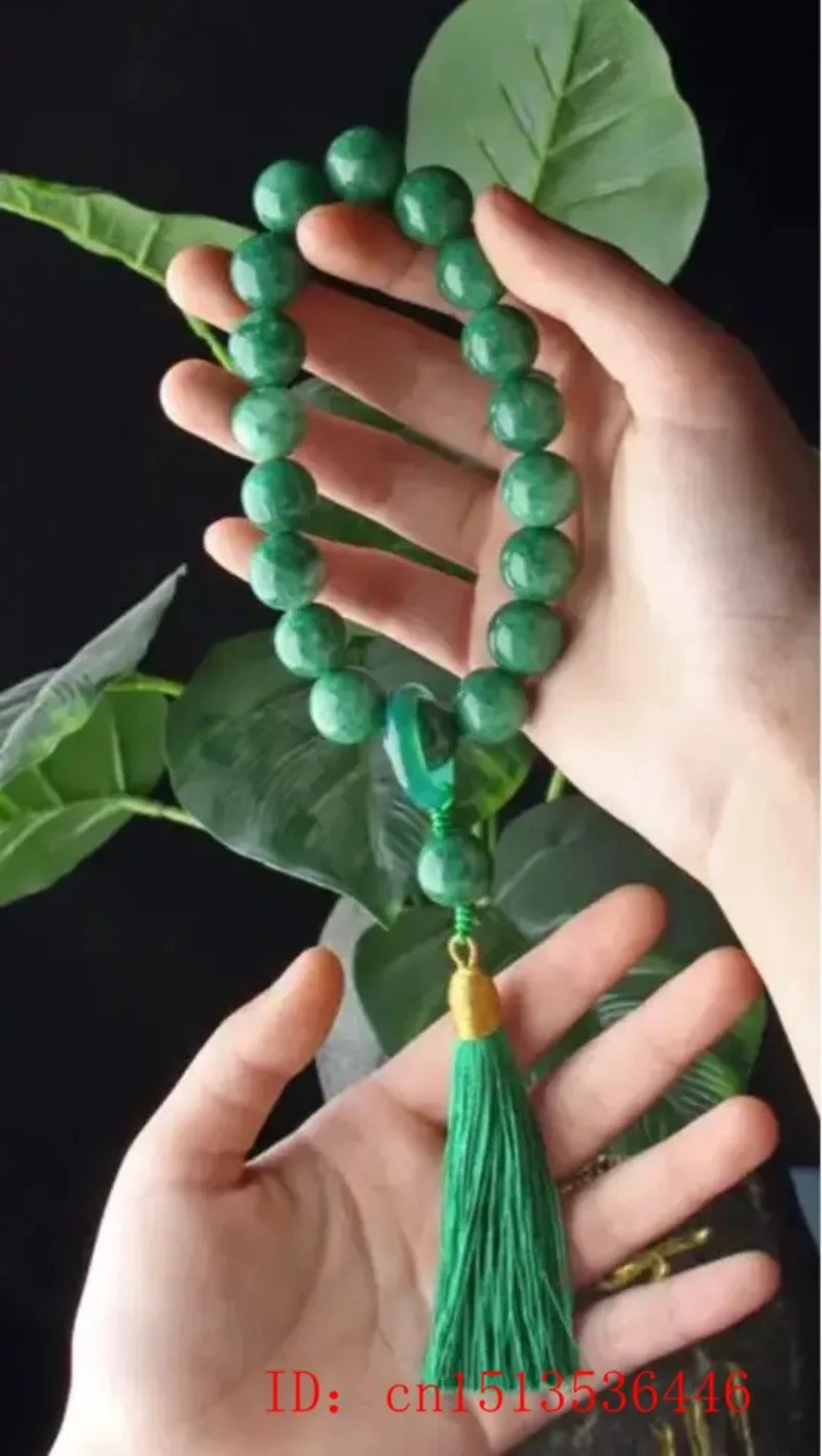 Đá Ngọc Tủy Xanh Hạt 12Mm Tua  - đánh giá và giá Bead Bracelet Men