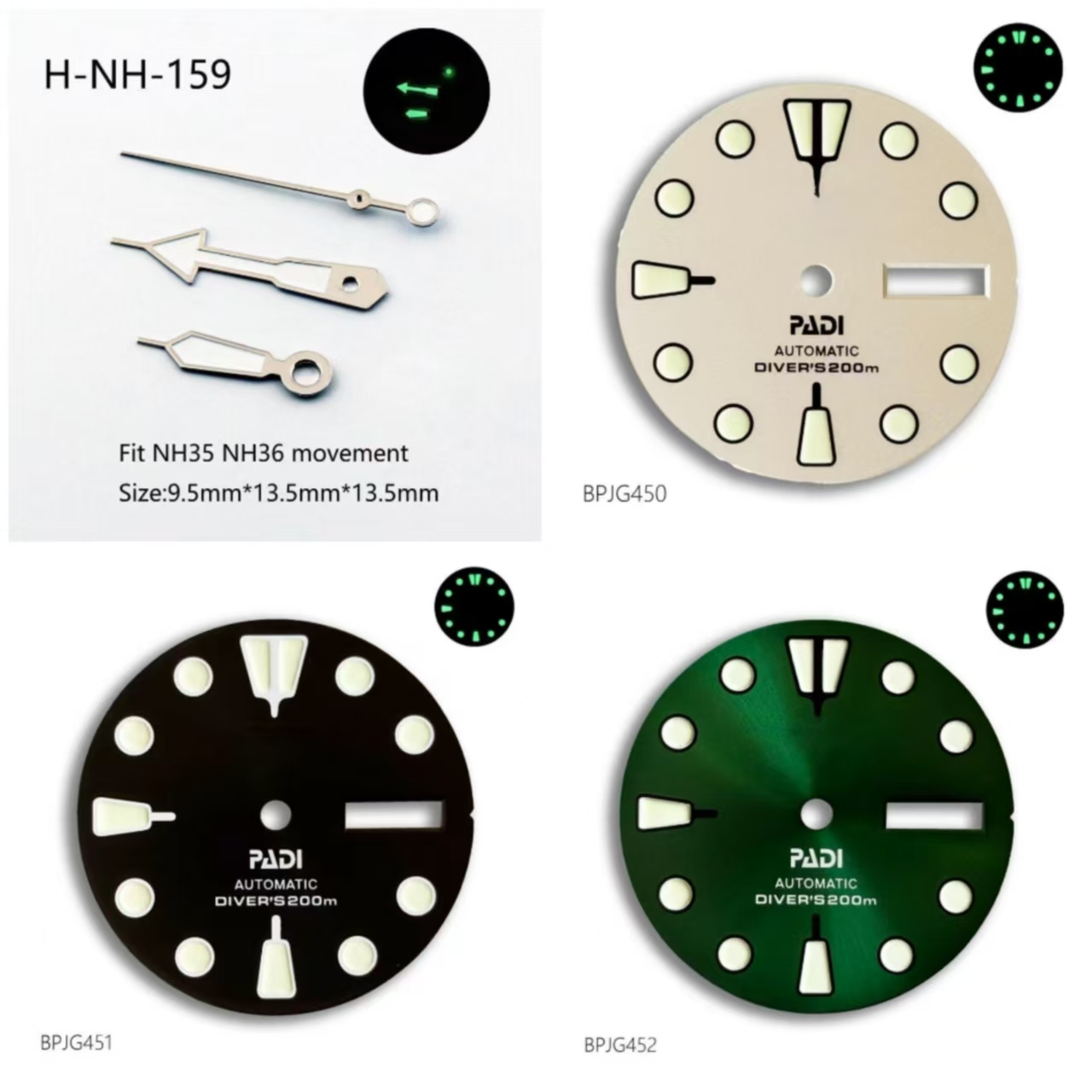 Hot selling 28.5mm NH36 PADI S - đánh giá và giá Men Accessories Logo